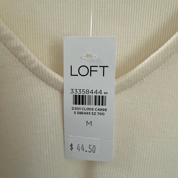 LOFT Ivory Short Sleeve Blouse - Picture 7 of 7